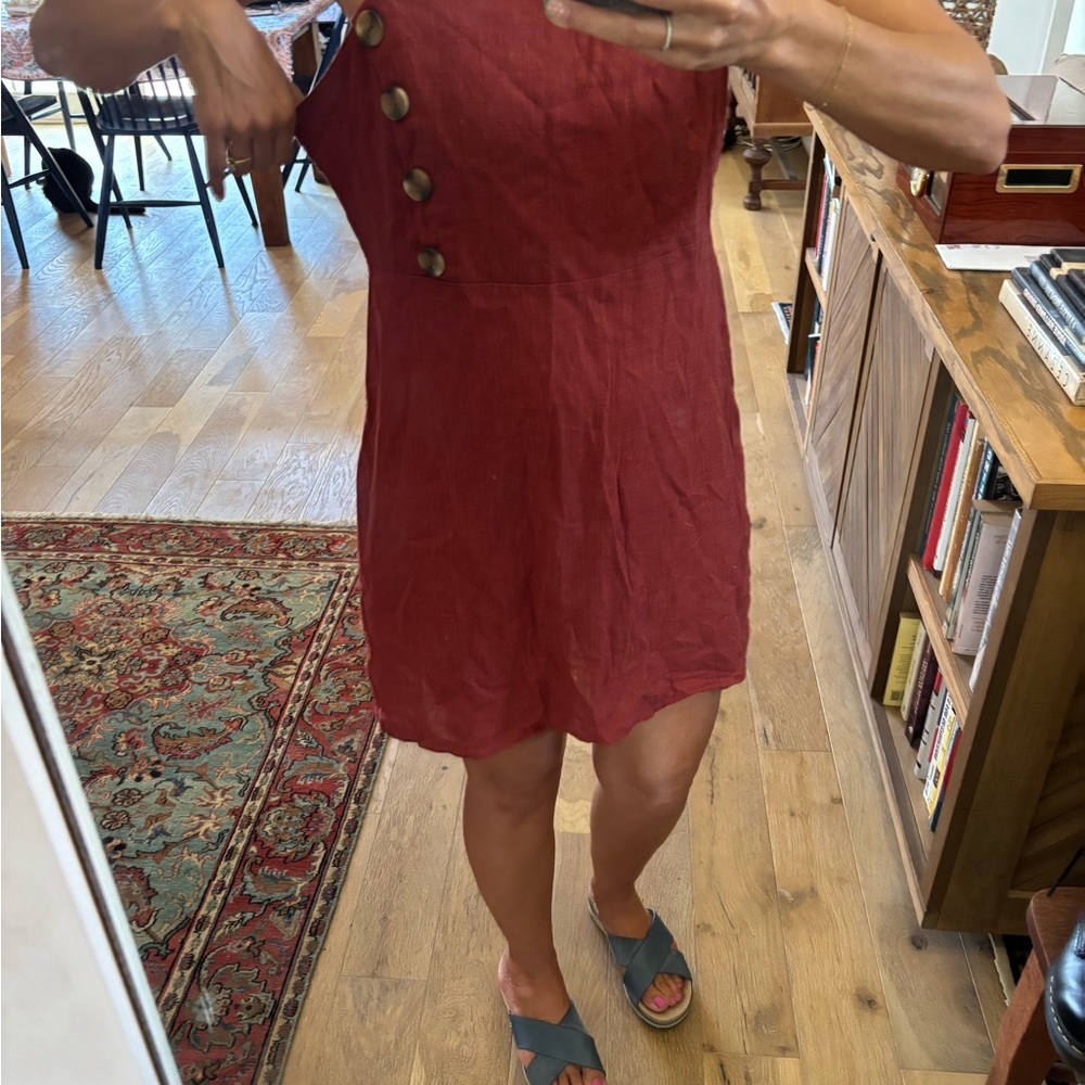 Rust colored linen sundress medium
